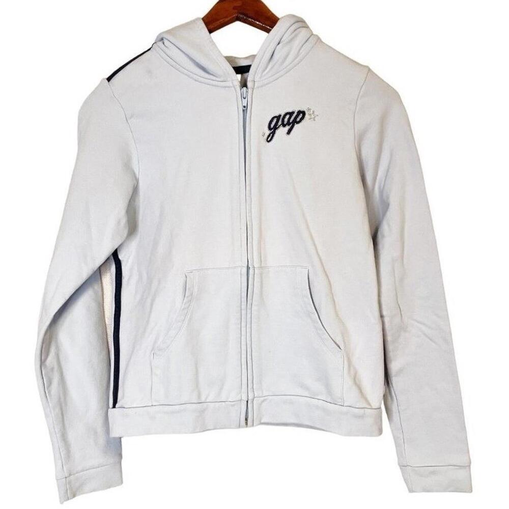 Vintage GAP Hoodie 2005 Juniors XXL 14-16 Powder Blue Full Zip‎ Sweatshirt Y2K